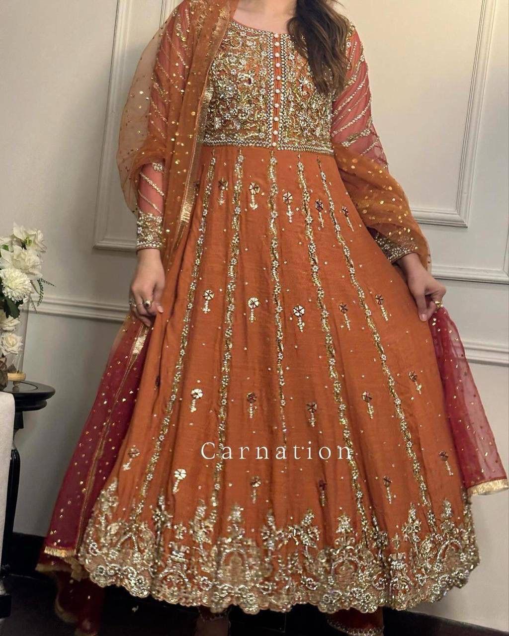 DESIGNER SEQUINS &amp; ZARI EMBROIDERED ANARKALI GOWN