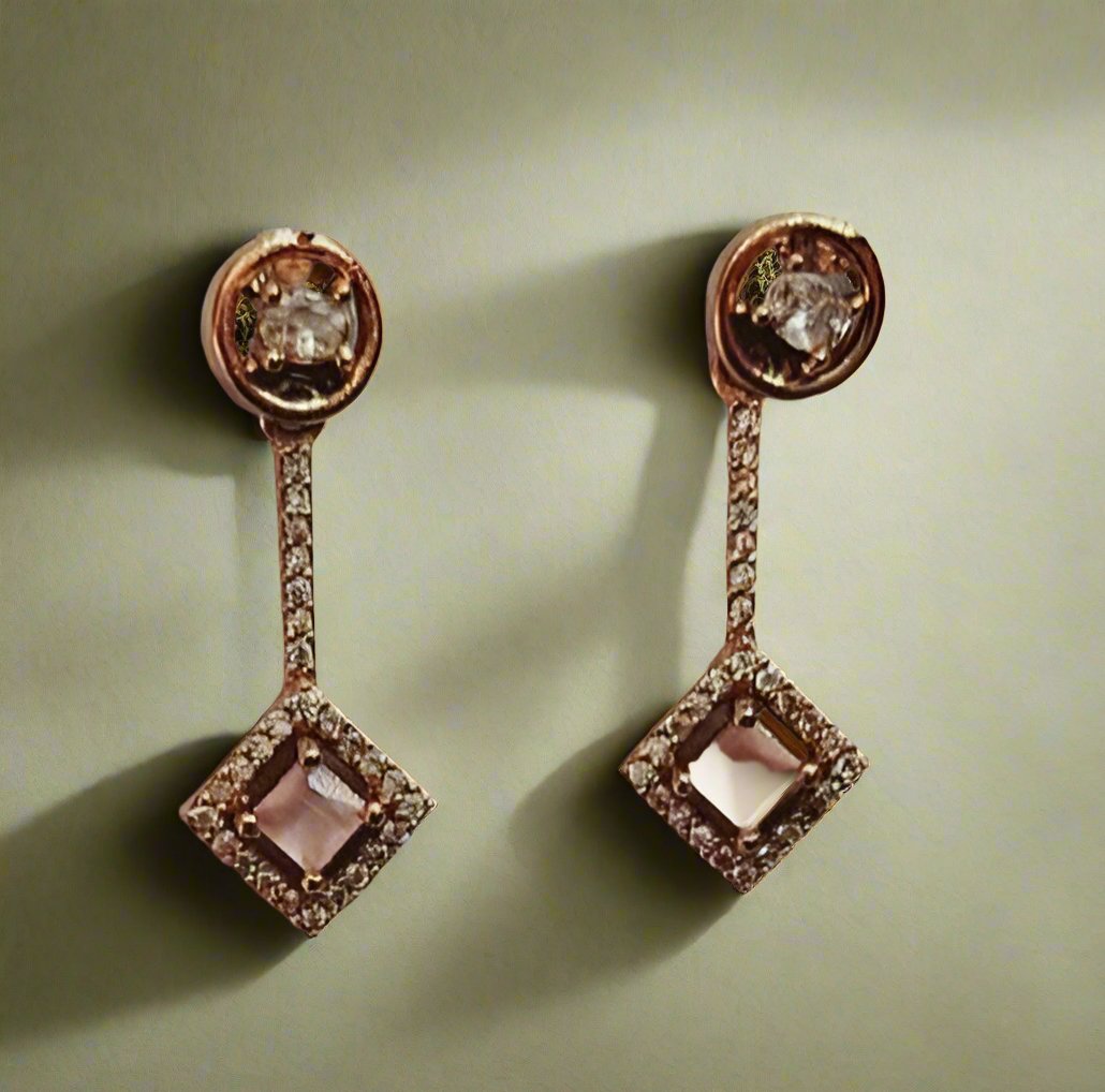 Pink Necklace Set with matching color Earrings