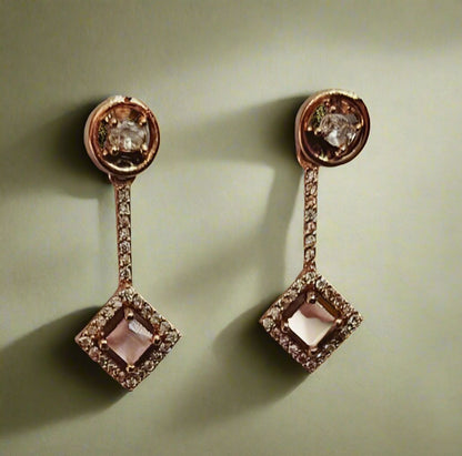 Pink Necklace Set with matching color Earrings