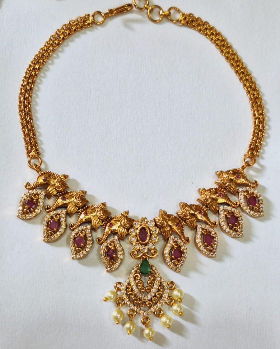 Elephant Design Necklace Set with Matching Earrings