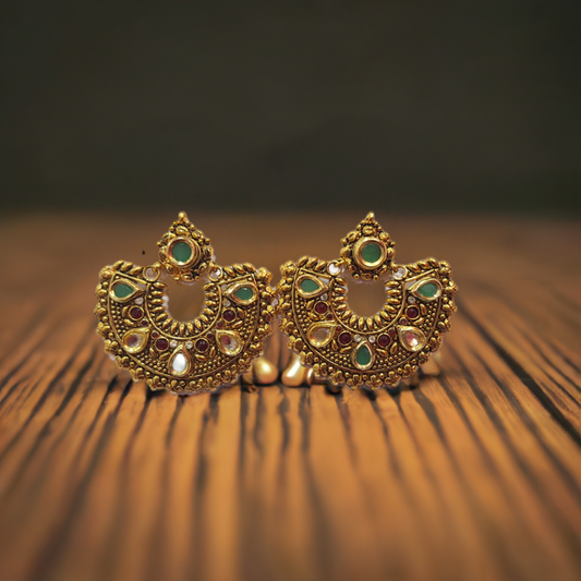 Traditional earrings, designed in a half-moon shape
