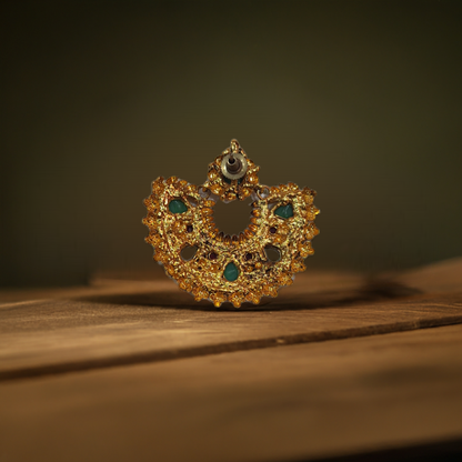 Traditional earrings, designed in a half-moon shape