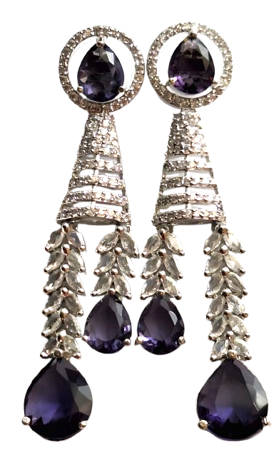 American Diamond Purple Necklace Set